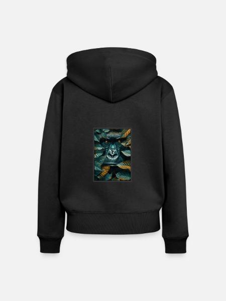 Gorillas Gorilla - Frauen Premium Bio Zip Hoodie - Schwarz