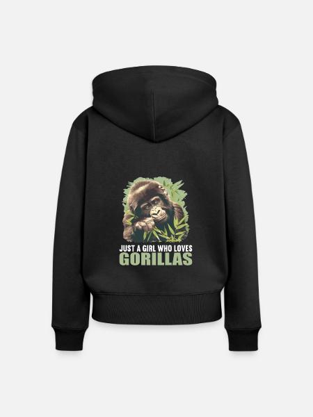 Gorillas Gorilla - Frauen Premium Bio Zip Hoodie - Schwarz