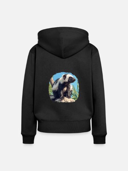 Stinktiere Stinktier - Frauen Premium Bio Zip Hoodie - Schwarz