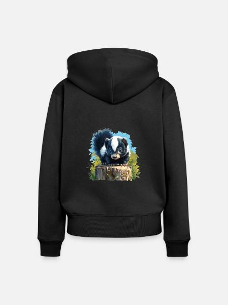 Stinktiere Stinktier - Frauen Premium Bio Zip Hoodie - Schwarz