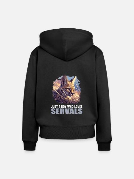 Servale Serval - Frauen Premium Bio Zip Hoodie - Schwarz