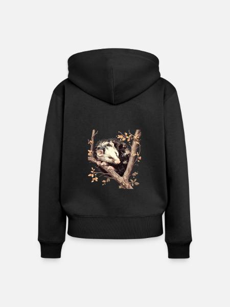 Opossum Opossums - Frauen Premium Bio Zip Hoodie - Schwarz