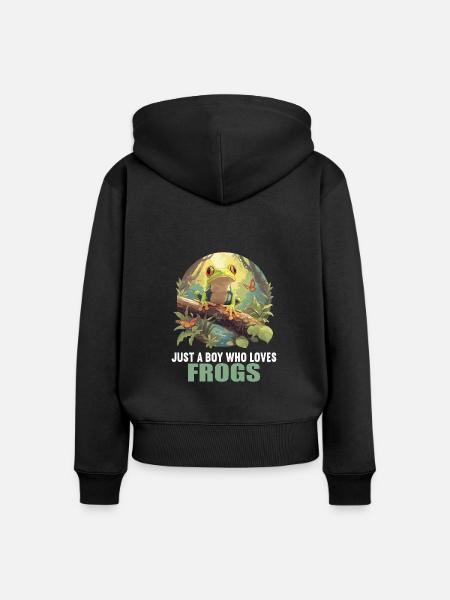 Frosch Frösche - Frauen Premium Bio Zip Hoodie - Schwarz