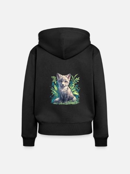 Graufüchse Graufuchs - Frauen Premium Bio Zip Hoodie - Schwarz