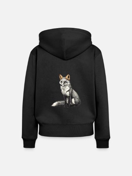 Graufüchse Graufuchs - Frauen Premium Bio Zip Hoodie - Schwarz