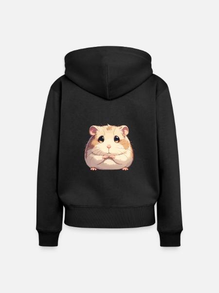 Hamster - Frauen Premium Bio Zip Hoodie - Schwarz