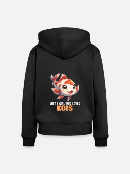 Kois Koi Karpfen - Frauen Premium Bio Zip Hoodie - Schwarz