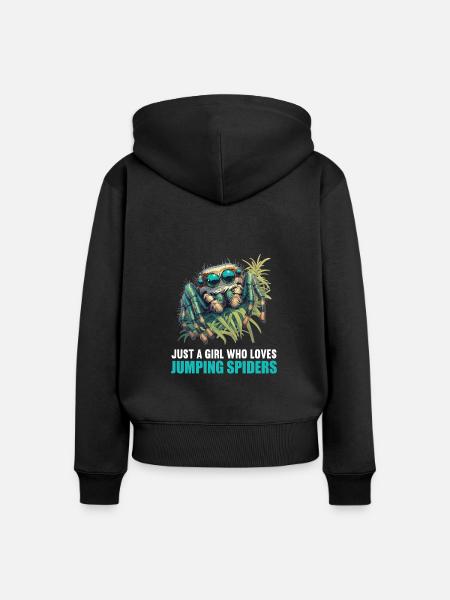 Jumping Spider Springspinnen Springspinne - Frauen Premium Bio Zip Hoodie - Schwarz