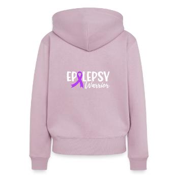 Epilepsie Warrior Störung des Nervensystems - Frauen Premium Bio Zip Hoodie - Altrosa - Hinten - Julia (174cm)