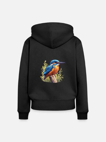Eisvögel Eisvogel - Frauen Premium Bio Zip Hoodie - Schwarz