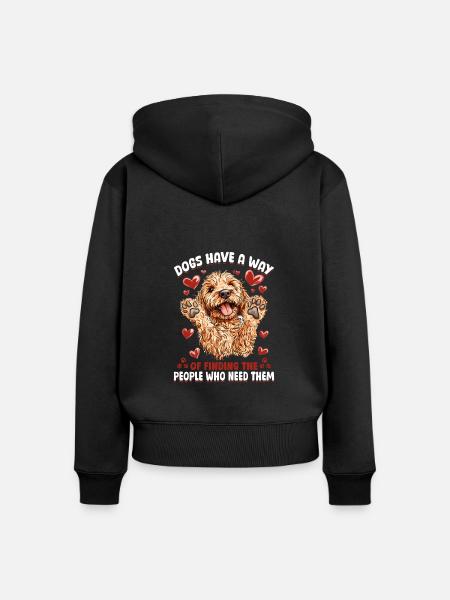 Goldendoodle Dog Owner - Frauen Premium Bio Zip Hoodie - Schwarz