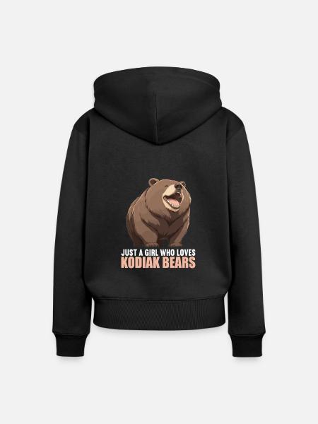 Kodiakbären Kodiakbär - Frauen Premium Bio Zip Hoodie - Schwarz
