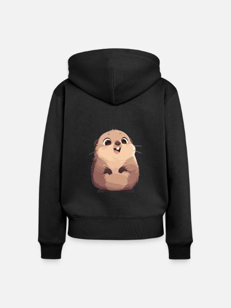 Murmeltiere Murmeltier - Frauen Premium Bio Zip Hoodie - Schwarz