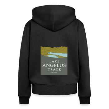 Lake Angelus track - New Zealand - Women's Premium Organic Zip Hoodie - black - Back - Julia (174cm)