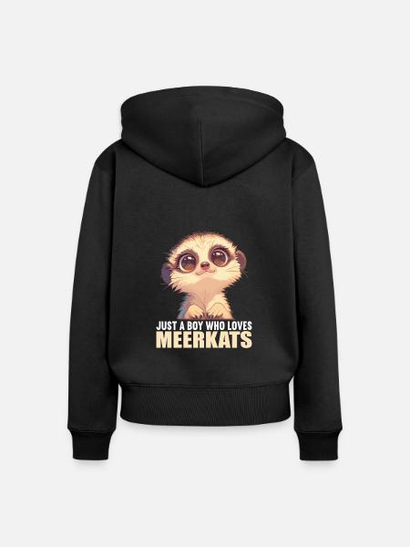 Meerkat Erdmännchen - Frauen Premium Bio Zip Hoodie - Schwarz
