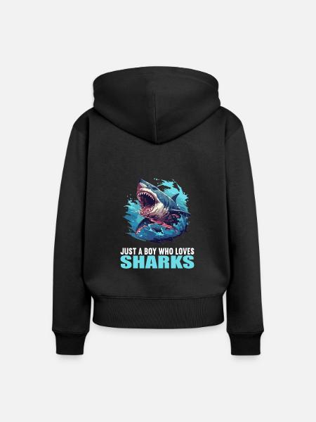 Haie Hai - Frauen Premium Bio Zip Hoodie - Schwarz