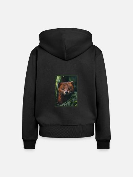 Nerze Nerz - Frauen Premium Bio Zip Hoodie - Schwarz