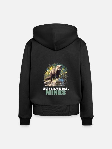 Nerze Nerz - Frauen Premium Bio Zip Hoodie - Schwarz