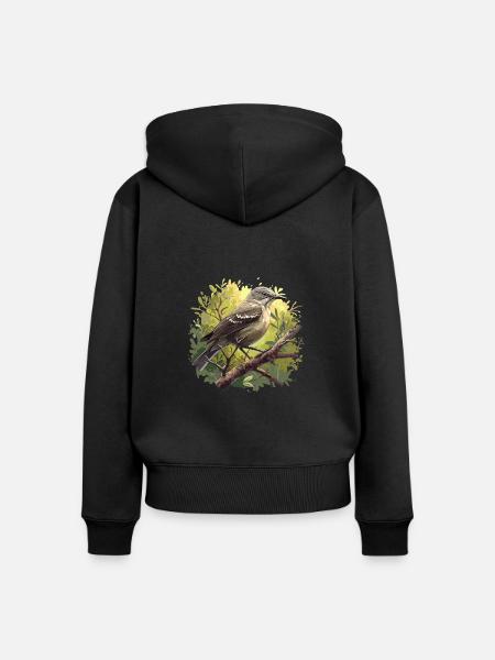 Spottdrosseln Spottdrossel - Frauen Premium Bio Zip Hoodie - Schwarz