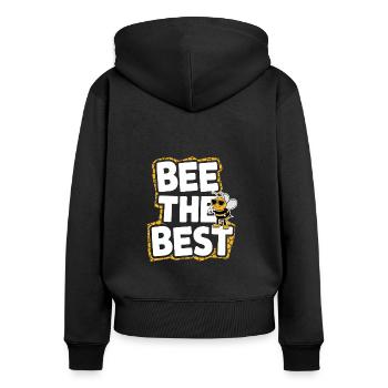 Concours de mots Spelling Bee Champion - Sweat à capuche zippé Premium bio Femme - noir - Dos - Julia (174cm)