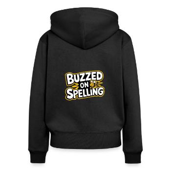 Spelling Bee Champion Word Contest - Women's Premium Organic Zip Hoodie - black - Back - Julia (174cm)