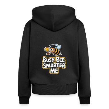 Concours de mots Spelling Bee Champion - Sweat à capuche zippé Premium bio Femme - noir - Dos - Julia (174cm)