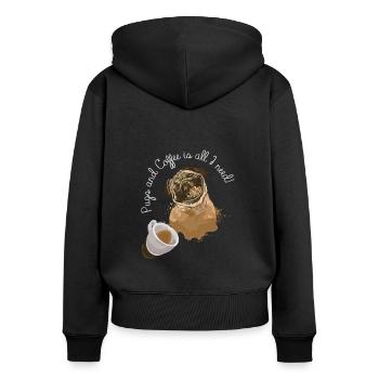 Boobs and coffee are all I need - - Women's Premium Organic Zip Hoodie - black - Back - Julia (174cm)