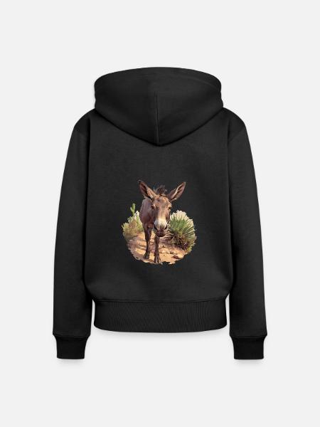 Maultiere Maultier - Frauen Premium Bio Zip Hoodie - Schwarz