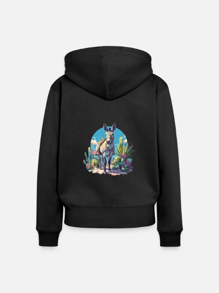Donkey Esel - Frauen Premium Bio Zip Hoodie - Schwarz