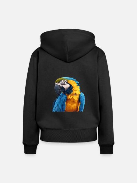 Papageie Papagei - Frauen Premium Bio Zip Hoodie - Schwarz