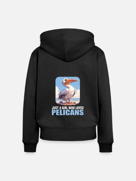 Pelikane Pelikan - Frauen Premium Bio Zip Hoodie - Schwarz