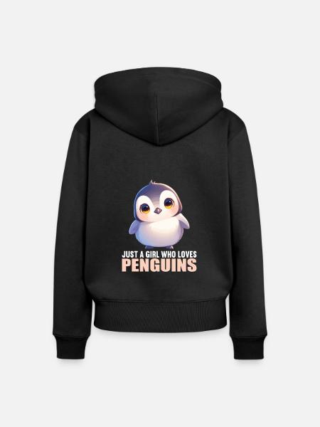 Pinguine Pinguin - Frauen Premium Bio Zip Hoodie - Schwarz