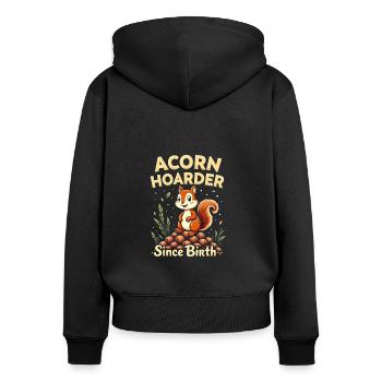 Squirrel Watching Enthusiast Wildlife - Women's Premium Organic Zip Hoodie - black - Back - Julia (174cm)