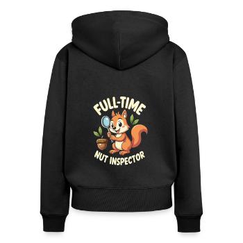 Squirrel Watching Enthusiast Wildlife - Women's Premium Organic Zip Hoodie - black - Back - Julia (174cm)