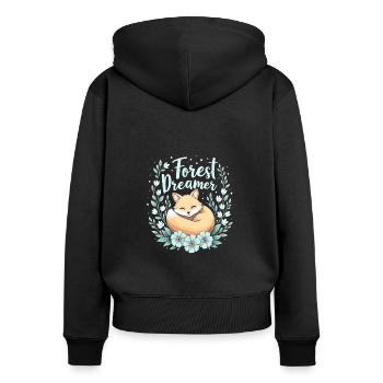 Squirrel Watching Enthusiast Wildlife - Women's Premium Organic Zip Hoodie - black - Back - Julia (174cm)