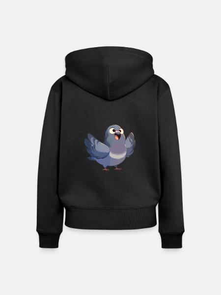 Tauben Taube - Frauen Premium Bio Zip Hoodie - Schwarz