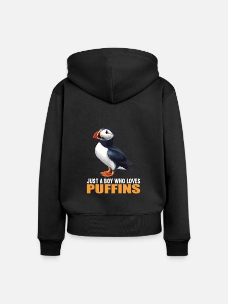 Papageientaucher - Frauen Premium Bio Zip Hoodie - Schwarz