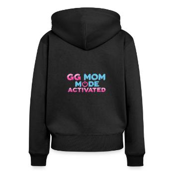 Gamer Mom Spielt Mit Der Kinderspiel-spiele Für - Frauen Premium Bio Zip Hoodie - Schwarz - Hinten - Julia (174cm)