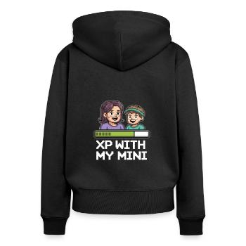 Gamer Mom Spielt Mit Der Kinderspiel-spiele Für - Frauen Premium Bio Zip Hoodie - Schwarz - Hinten - Julia (174cm)