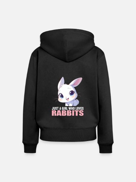 Hasen Hase - Frauen Premium Bio Zip Hoodie - Schwarz