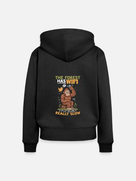 Bigfoot Sasquatch - Frauen Premium Bio Zip Hoodie - Schwarz