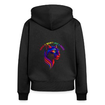 Panther Guess it wasn’t just a phase CSD LGBT Gay - Frauen Premium Bio Zip Hoodie - Schwarz - Hinten - Julia (174cm)