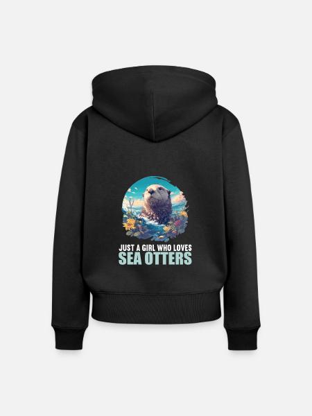 Seeotter - Frauen Premium Bio Zip Hoodie - Schwarz