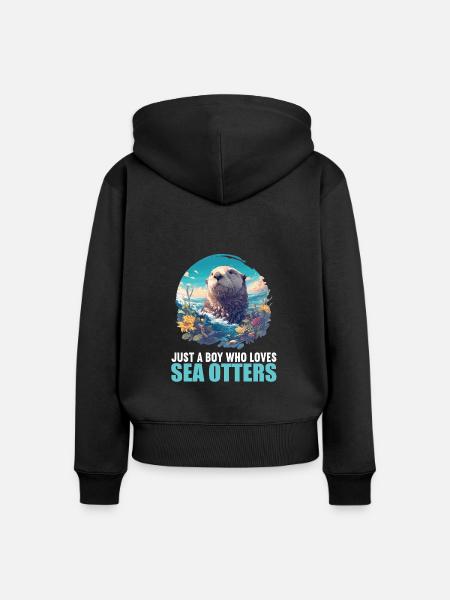 Seeotter - Frauen Premium Bio Zip Hoodie - Schwarz