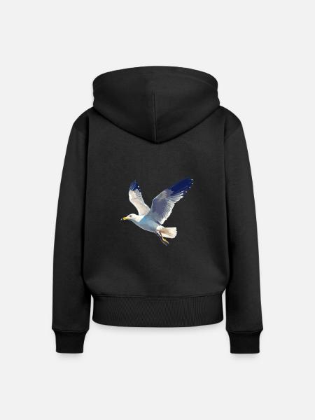 Möwen Möwe - Frauen Premium Bio Zip Hoodie - Schwarz