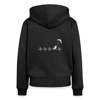 Kitesurf Kiteboarder Surfen Kiteboarden - Frauen Premium Bio Zip Hoodie - Schwarz - Hinten - Julia (174cm)