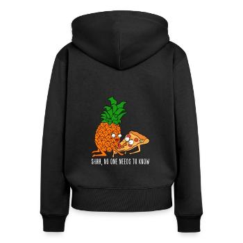 Pizza Hawaii - Pineapple on Pizza - Women's Premium Organic Zip Hoodie - black - Back - Julia (174cm)