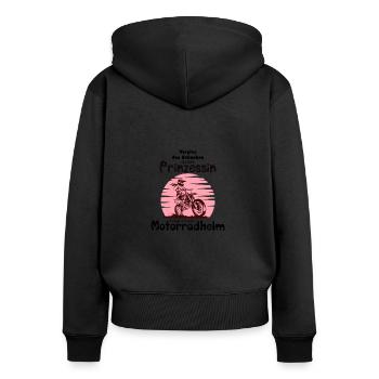 Motorrad superbike prinzessin - Frauen Premium Bio Zip Hoodie - Schwarz - Hinten - Julia (174cm)