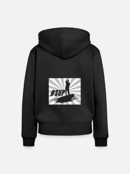 Stand Up Paddle - Frauen Premium Bio Zip Hoodie - Schwarz