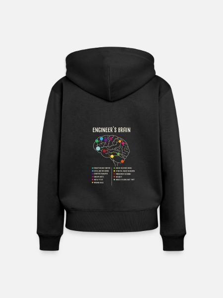 Engineering Games Process Engineer's Brain - Frauen Premium Bio Zip Hoodie - Schwarz